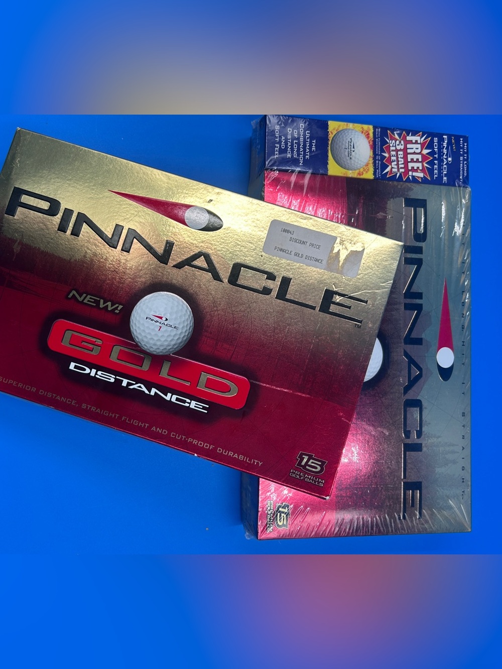 2 NIB boxes of Gold Distance Golf Balls - Gold/Red Packaging